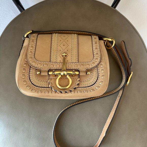 Gucci Tan Snaffle Bit Small Crossbody Bag with Gold Hardware Brogue - Picture 3 of 12